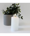 LED blockljus 12,5cm, smält-look, flammeffekt - Ø7,5cm