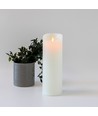 LED XL Blockljus 30cm hög, flameffekt, vit - Ø10cm, 30cm hög, fungerar med fjärrkontroll, timer, äkta stearin