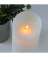 LED XL Blockljus 30cm hög, flameffekt, vit - Ø10cm, 30cm hög, fungerar med fjärrkontroll, timer, äkta stearin