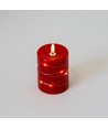LED blockljus med ljuskedja, 10cm, flammeffekt - Ø7,5cm, röd