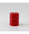 LED blockljus med ljuskedja, 10cm, flammeffekt - Ø7,5cm, röd