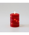 LED blockljus med ljuskedja, 10cm, flammeffekt - Ø7,5cm, röd