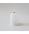LED Blockljus 10cm hög, smält-look, flameffekt - Ø7,5cm, 10cm hög, fungerar m. fjärrkontroll, äkta stearin