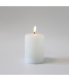 LED Blockljus 10cm hög, smält-look, flameffekt - Ø7,5cm, 10cm hög, fungerar m. fjärrkontroll, äkta stearin