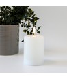 LED Blockljus 10cm hög, smält-look, flameffekt - Ø7,5cm, 10cm hög, fungerar m. fjärrkontroll, äkta stearin
