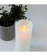 LED XL blockljus 22,5cm, flammeffekt, vit - Ø10cm