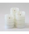 LED-blockljus 3-pack med ljusslinga, flameffekt - Ø7,5cm, 10/12,5/15cm, fjärrkontroll, timer, äkta vax