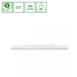 El-produkter System Shift CCT- Grid L Skens Belysning 22W - 440x23x42mm, 40°, Vit, CCT Strömbrytare.