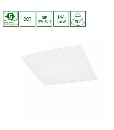 Algine Panel bakbelyst 25W/40W/45W - CCT 230V 120° IP20 UGR19 620x620x34mm vit