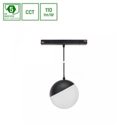 Spectrum LED System Shift CCT- Globe P pendel Sphere skens belysning Ø100, 815mm kabel, 5W, 165°, svart, CCT brytare.