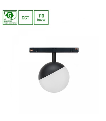 System Shift CCT Globe Sphere - Skena Belysning Ø100x130mm, 5W, 165°, Svart, CCT Switch