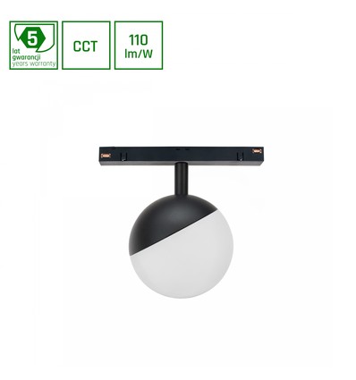 System Shift CCT Globe Sphere - Skena Belysning Ø100x130mm, 5W, 165°, Svart, CCT Switch