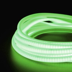 Neon Flex LED strip 5 m. vattentät Grön Neon COB LED strip - 230V, IP67, 288 LED, 11,5W/m, kan klippas var 50cm