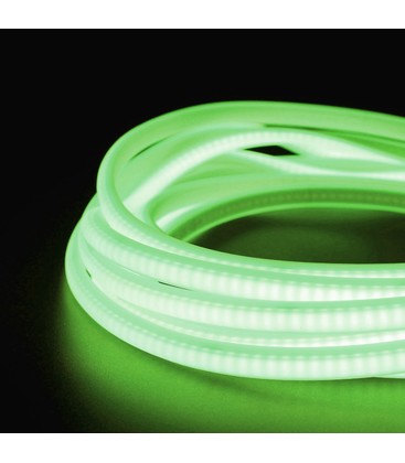 5 m. vattentät Grön Neon COB LED strip - 230V, IP67, 288 LED, 11,5W/m, kan klippas var 50cm