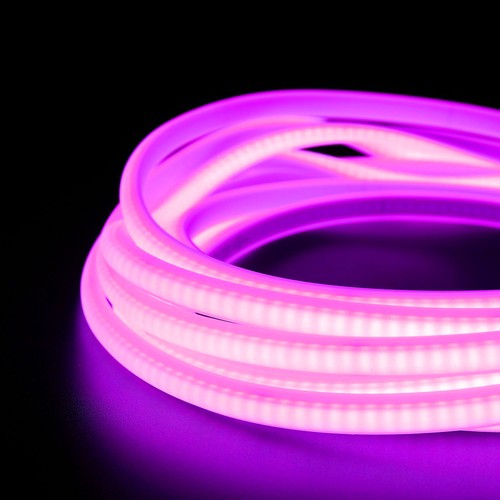 5 m. vattentät Lila Neon COB LED strip - 230V, IP67, 288 LED, 11,5W/m, kan klippas var 10cm