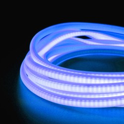 Neon Flex LED strip 5 m. vattentät Ljusblå Neon COB LED strip - 230V, IP67, 288 LED, 11,5W/m, kan klippas var 10cm