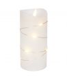 LED blockljus med ljuskedja, 15cm, flammeffekt - Ø7,5cm