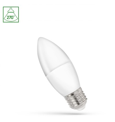 E27 1W LED kronljuslampa - C37, 230V