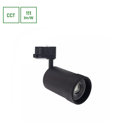 20W PAVA BASIC 3-fas skenspot - Justerbar CCT, 111lm/W, 20-45° vinkel, svart, IP20