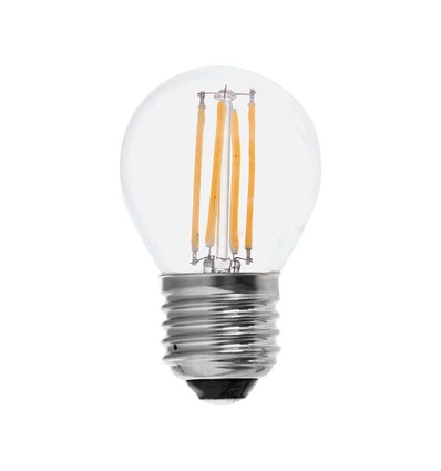 E27 4W 3-stegs dimbar LED klotlampa - G45, filament, klart glas
