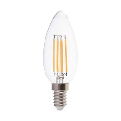 E14 LED V-Tac 4W LED kronljus - Filament, varmvit, E14