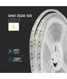 V-Tac 7,2W/m stänksäker LED strip - 5m, 120 LED per. meter