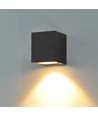 3W vägglampa - IP65, svart, fyrkantig, inomhus / utomhus, inkl. ljuskälla
