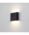 8W DuoLume vägglampa - Kvadrat, IP65, svart, upp/ner, inne/ute, inkl. ljuskälla