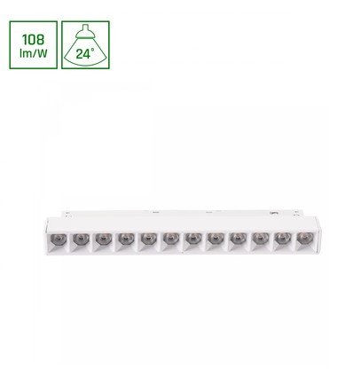 12W SYSTEM SHIFT BASIC GRID S skenspot, 48V - 108lm/W, 220x23x42 mm, neutralvit