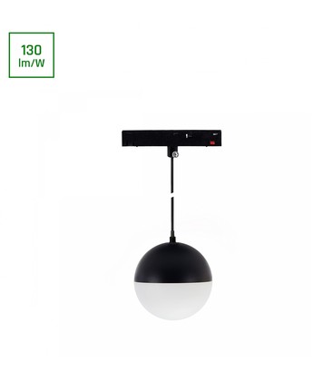 System Shift Basic - Globe P, Klotslampa Upphängning, 90mm, 10W, 4000K, Svart