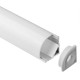 Alu hörnprofil 16x16 för LED-strip - 1 meter, inkl. mjölkvitt lock, clips och ändstycken, anodiserad