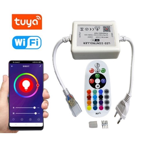 230V RGB WiFi Smart Home controller - Inkl. ändstycke, till 230V, minnesfunktion, 50 m.