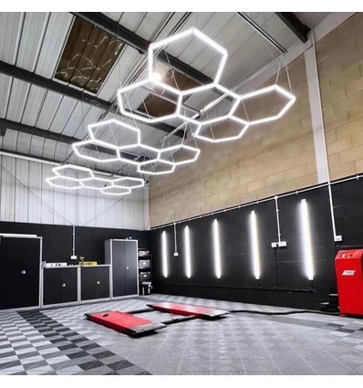 168W RA95 Hexagon LED 5 fält komplett set - Inkl. strömanslutning