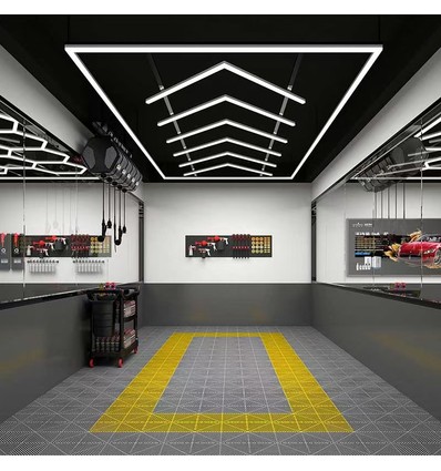 384W RA95 Ljusgitter LED + ram komplett set (Hexagon) - Inkl. strömanslutning