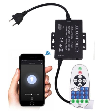 230V WiFi Smart Home dimmer - Inkl. ändstycke, till 230V (Type Q), minnesfunktion, max 100 m.