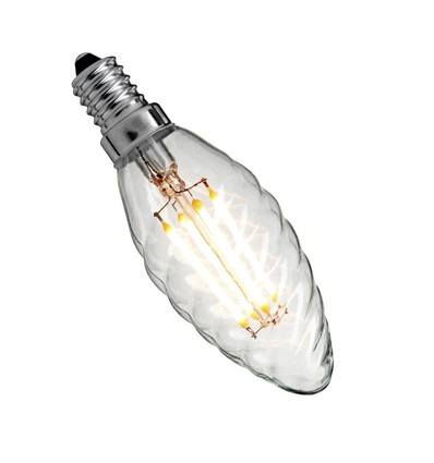 Deluxe E14 Tvinnad LED kronljus 3W 2200K Ra95 Dimbar