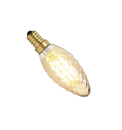 E14 Gyllene Tvinnad LED-kronljus, 4W - Dimbar, 2200K, Ra95, Nielsen Light