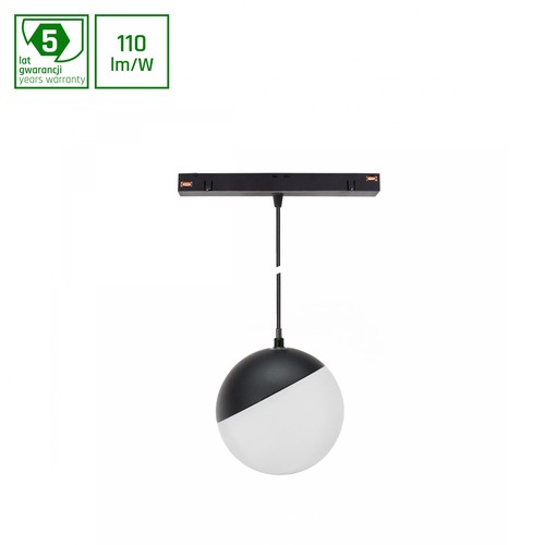 System Shift Globe P - pendlat Sphere Skinna Ljus 100mm (850mm Kabel), 5W, 165°, Svart, 2 Kretsar