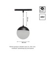 System Shift Globe P - pendlat Sphere Skinna Ljus 100mm (850mm Kabel), 5W, 165°, Svart, 2 Kretsar