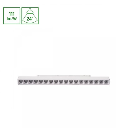 18W SHIFT BASIC GRID skenspot för 48V - 33cm, neutralvit, 48V DC, för SHIFT skensystem