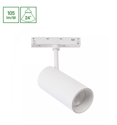 12W SYSTEM SHIFT BASIC SPOT M för 48V skena - 2700K, 24°, vit, IP20