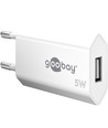 Goobay USB-laddare 5W - USB-A, vit, perfekt för mobil och lampor