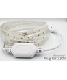 5 m. vattentät LED strip (Type X-2) - 230V, IP67, 1300lm/m, 10W/m, kan klippas var 10cm