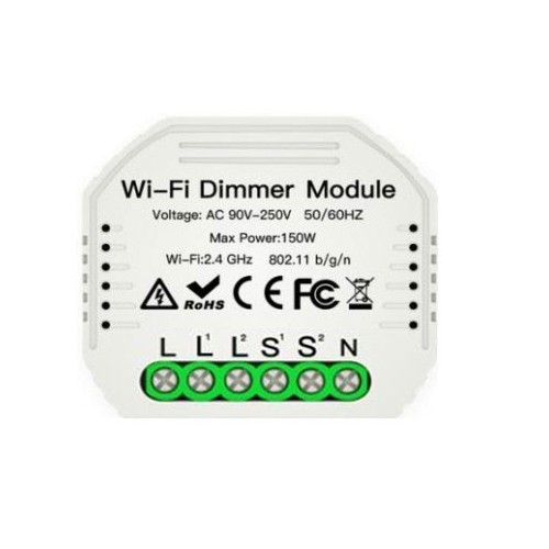 Wifi inbyggningsdimmer - 2x 100W LED dimmer, korsomkoppling, till inbyggning