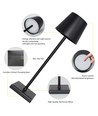 LED bordslampa med trådös laddning - Svart, IP54 Inomhus/utomhus, touchdimbar