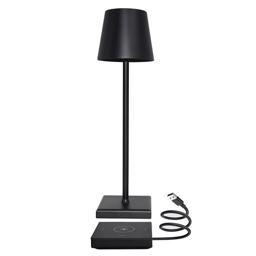 Candela LED bordslampa med trådös laddning - Svart, IP54 Inomhus/utomhus, touchdimbar