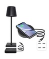 LED bordslampa med trådös laddning - Svart, IP54 Inomhus/utomhus, touchdimbar