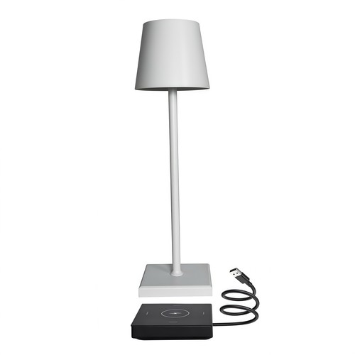 Candela LED bordslampa med trådös laddning - Vit, IP54 Inomhus/utomhus, touchdimbar