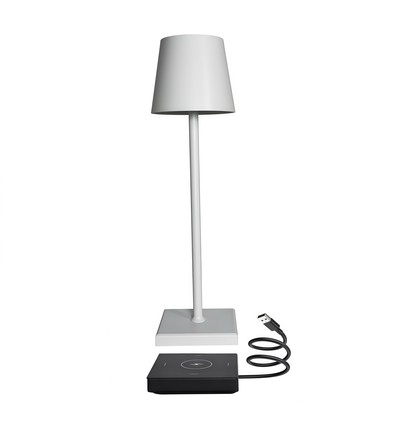 Candela LED bordslampa inkl. trådös laddning - Vit, IP54 Inomhus/utomhus, touchdimbar