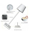 LED bordslampa inkl. trådös laddning - Vit, IP54 Inomhus/utomhus, touchdimbar